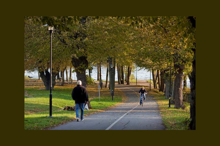 Sveavägen 167, 6 & 7 tr - Hagaparken med promenad- och cykelbanor längs vattnet.