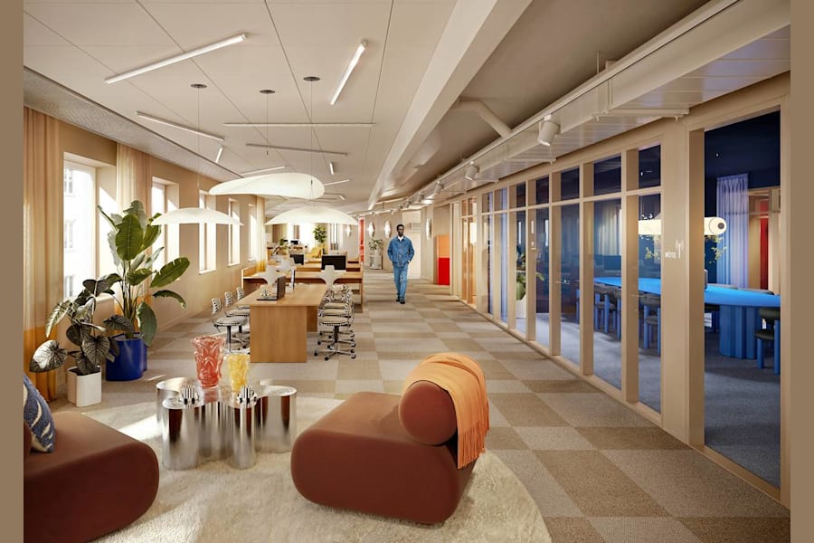 Marieviksgatan 29 - Visionsbild arbetsplatser och mötesrum