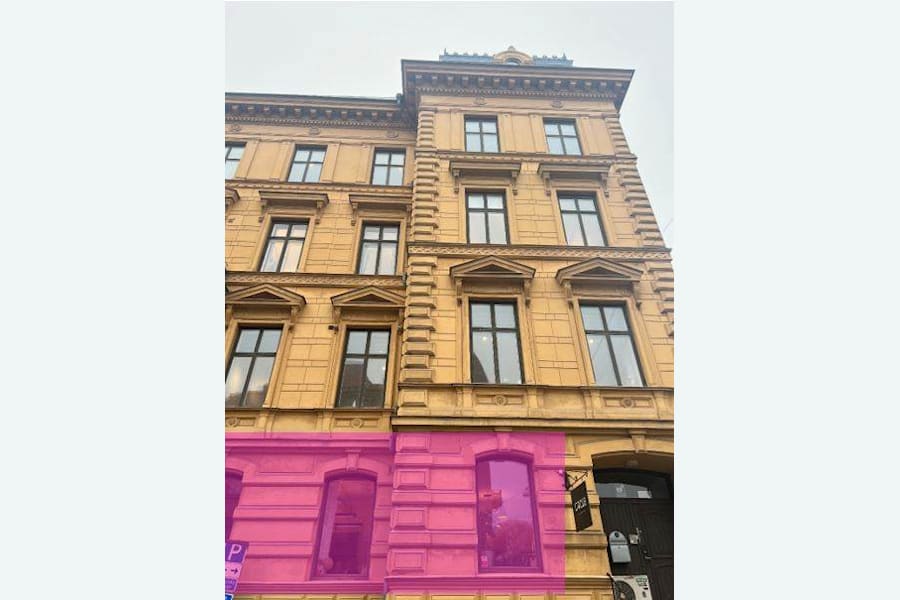 Karl Gustavsgatan 1 - Kontoret är markerat i rosa