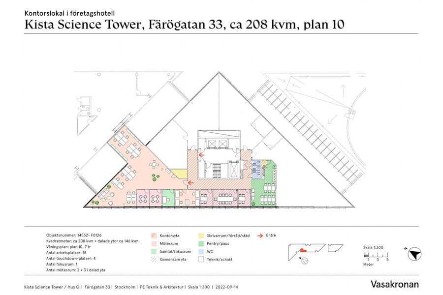 Färögatan 33 - Kista Science Tower, p... - Ritning Kista Science Tower, plan C10, ca 208 kvm, 14532-F0126