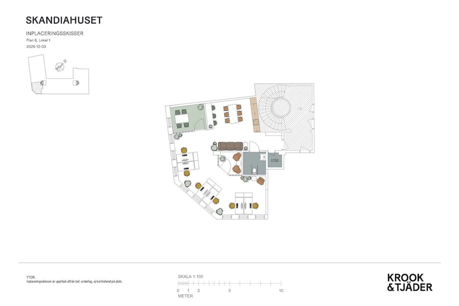 Drottninggatan 1B - Föreslagen planlösning, 94 kvm