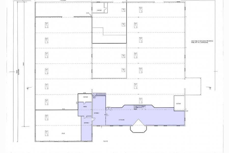 Alfavägen 3 - Plan 1, yta markerad i lila