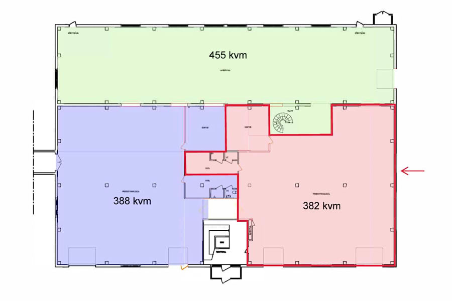 Kraftvägen 28 - Rödmarkerad yta - Markplan