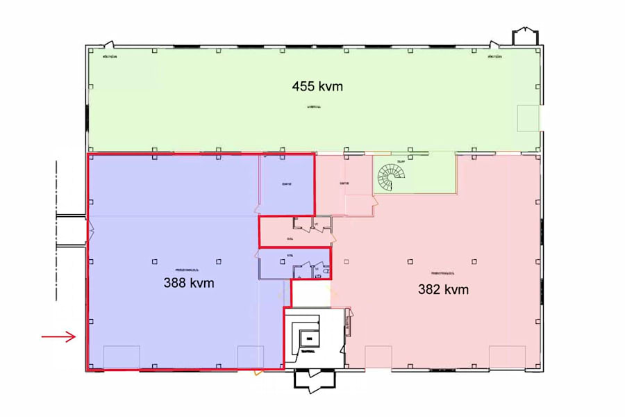 Kraftvägen 28 - Lilamarkerad yta - Markplan