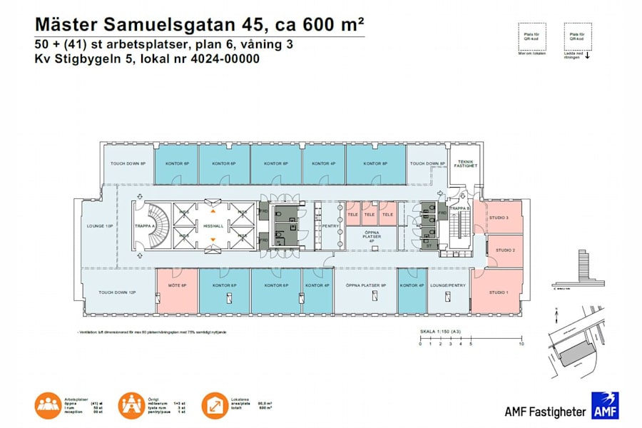 Mäster Samuelsgatan 45 - Planritning plan 3