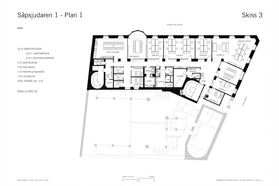 Birger Jarlsgatan 41A - Alternativ planlösning