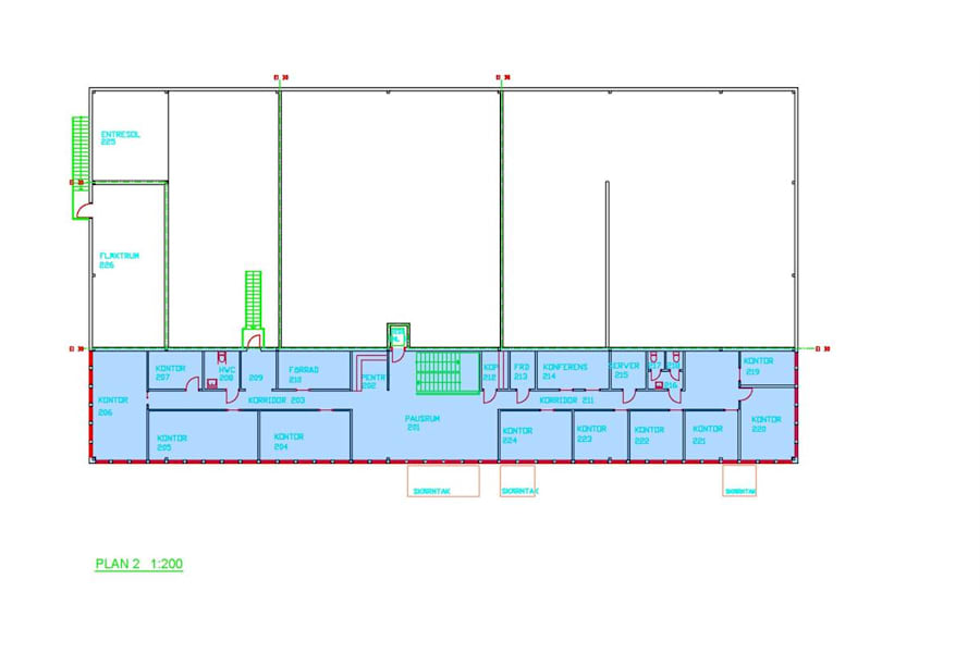 Betselgatan 6 - Kontor, plan 2 (blåmarkerad yta)