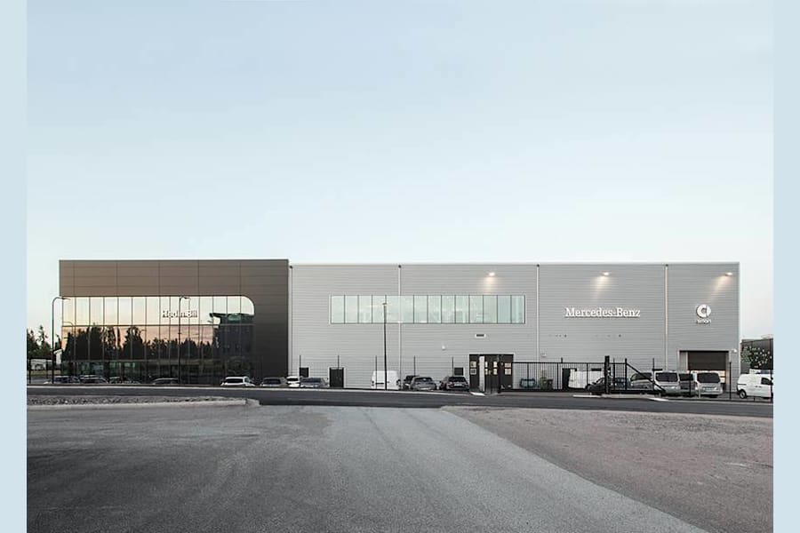 Färgerigatan 7 - Referensprojekt #4: Anläggning åt Mercedes-Benz/Hedin Mobility Group. Färdigställd 2024.