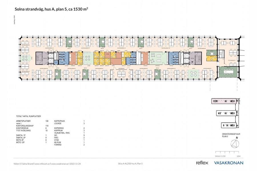 Solna strandväg 76 - Ritning Solna strandväg 76, plan A5, cirka 1530 kvm.