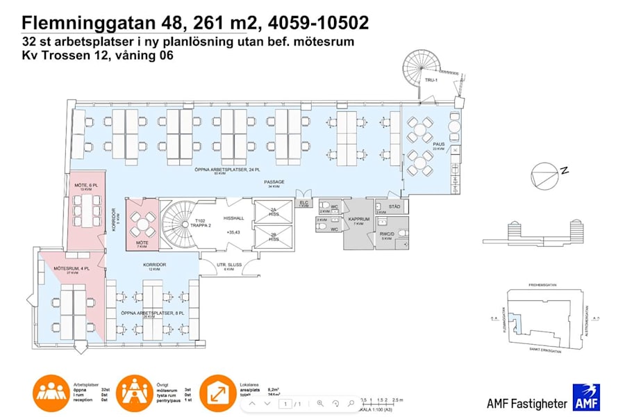 Fleminggatan 48 - Planritning utan mötesrum