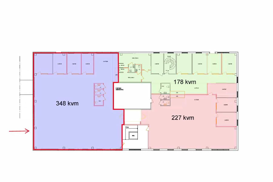 Kraftvägen 28 - Lilamarkerad yta - Plan 1