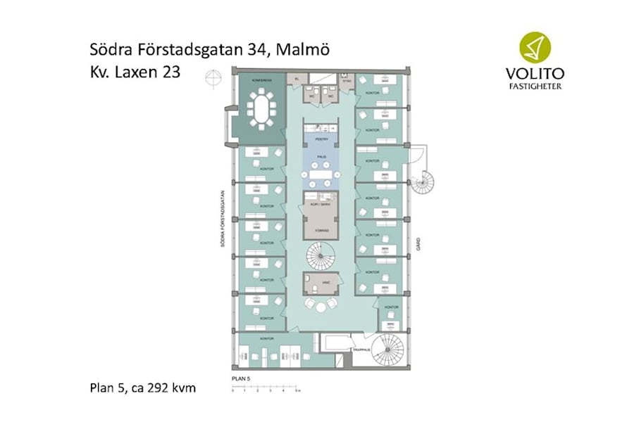 Södra Förstadsgatan 34 - 314-2044 Plan 5_292 kvm_blå