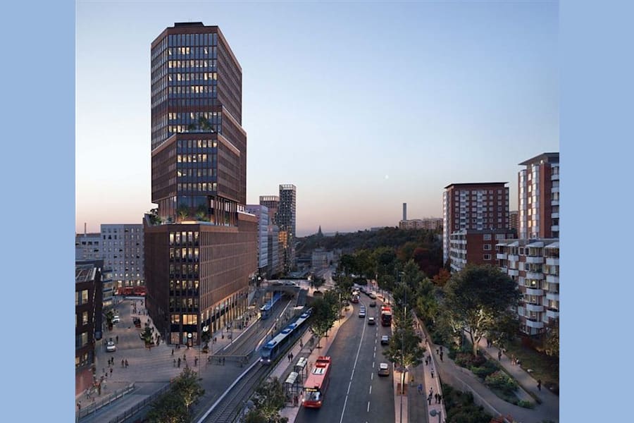 Smedjegatan 25 - webb_TMRW.Nacka.Visionsbilder.Sickla.View.1.Semi.Aerial.OptC.Copyright.tmrw.inc