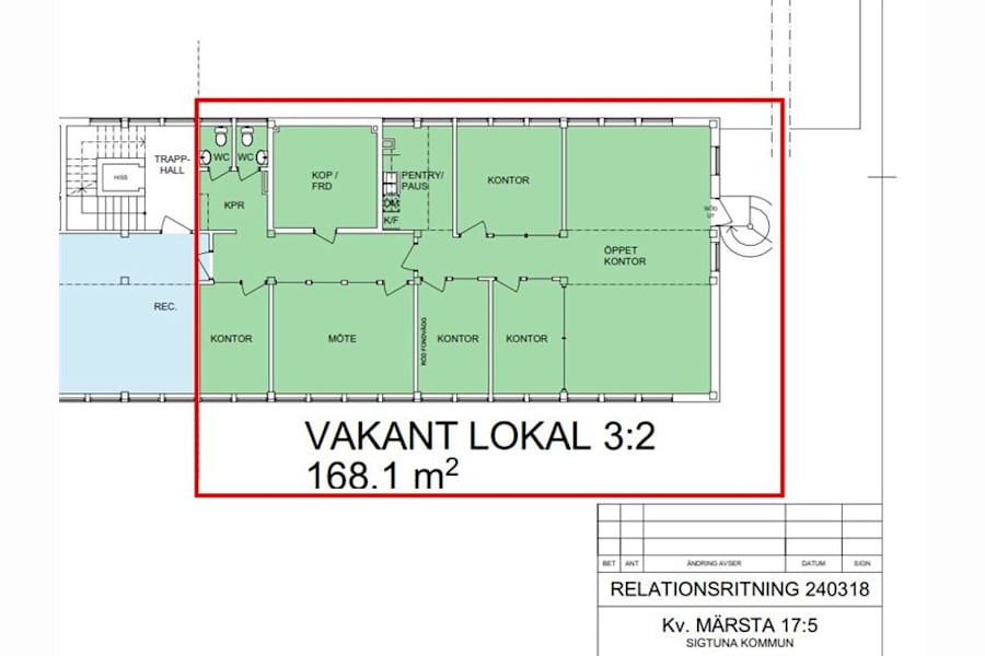 Industrigatan 6 - Ritning, kontor 168m2