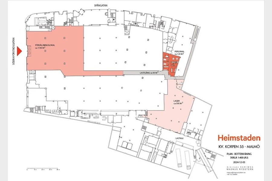 Södra Förstadsgatan 54 - Planritning 1940 kvm