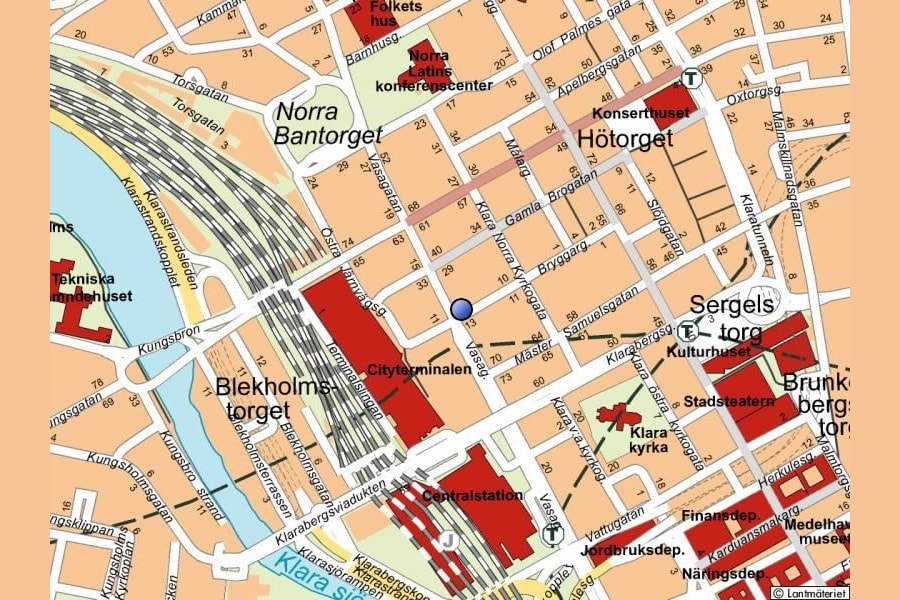 Vasagatan 36 - Stadskarta