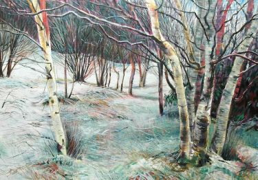 Port Appin Studio textile art: Birches, Clach Thoull