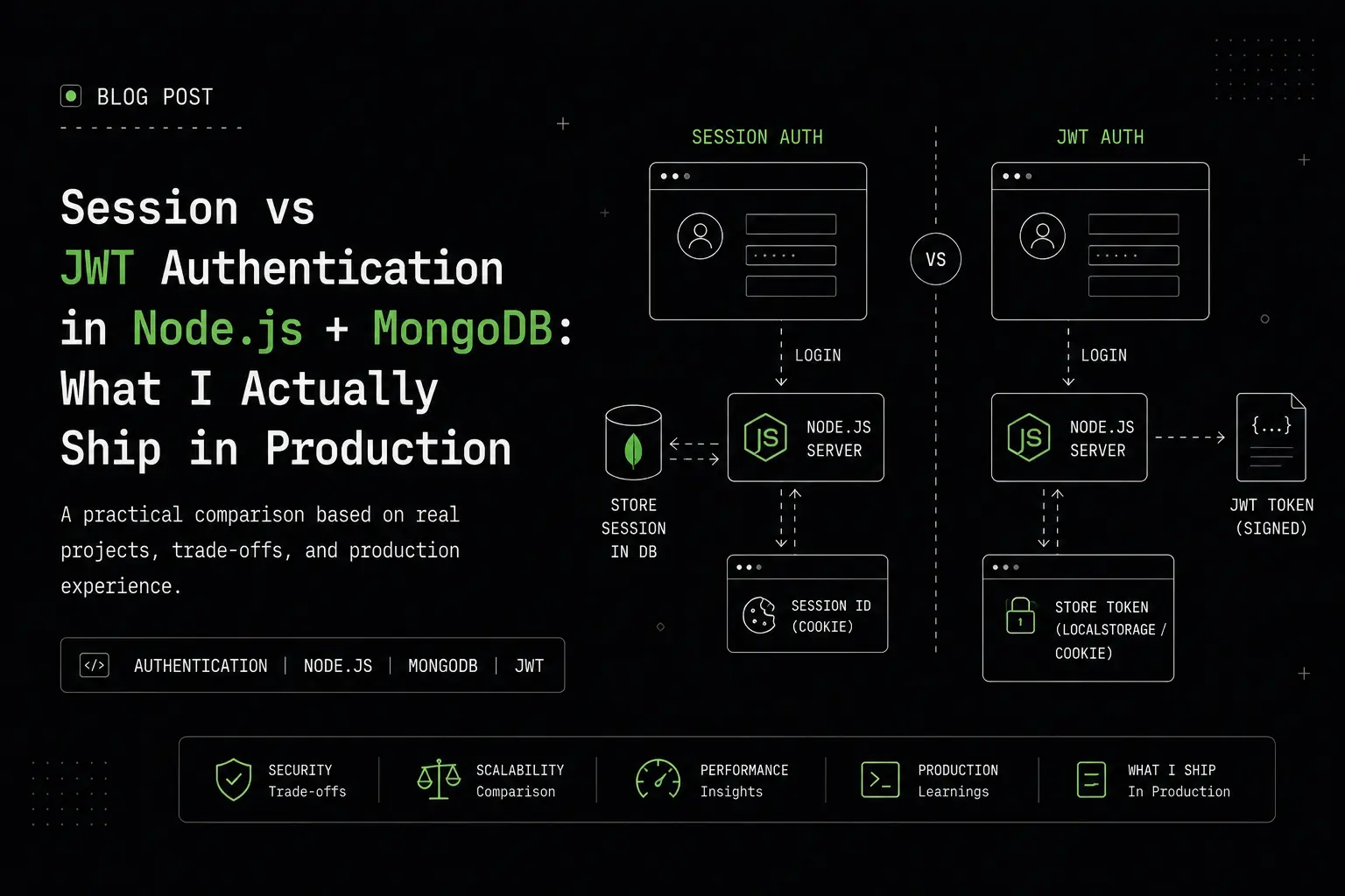 Session vs JWT Authentication in Node.js + MongoDB: What I Actually Ship in Production