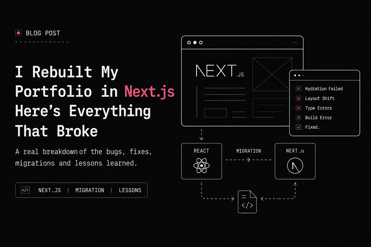 I Rebuilt My Portfolio in Next.js - Here's Everything That Broke
