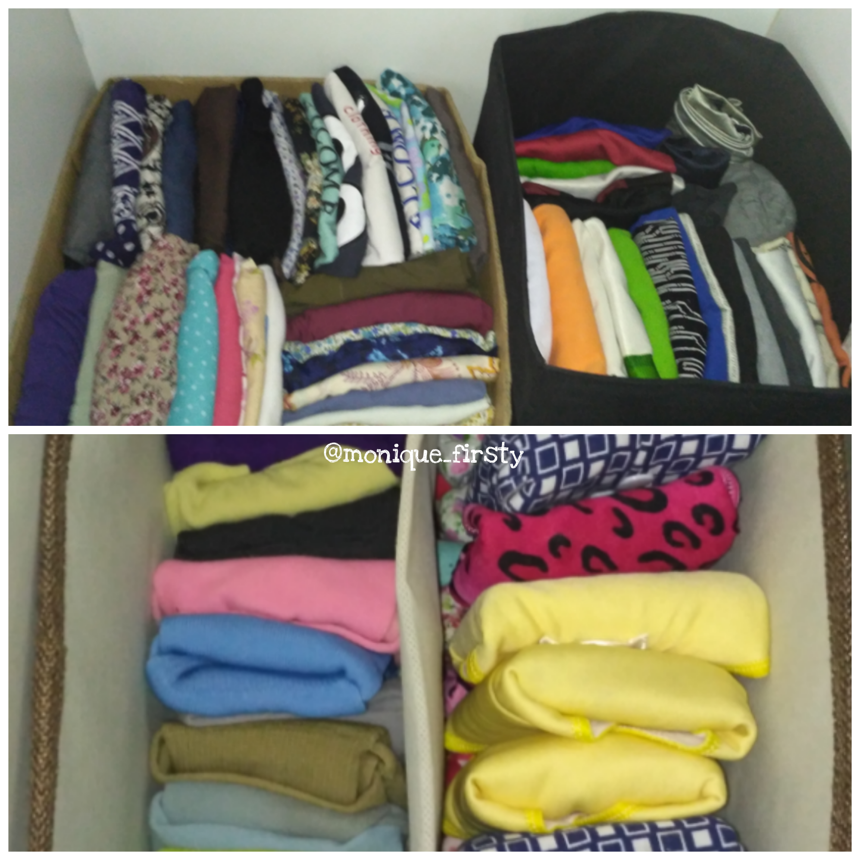 Hasil lipatan pakaian yang Spark Joy ala #KonMari.