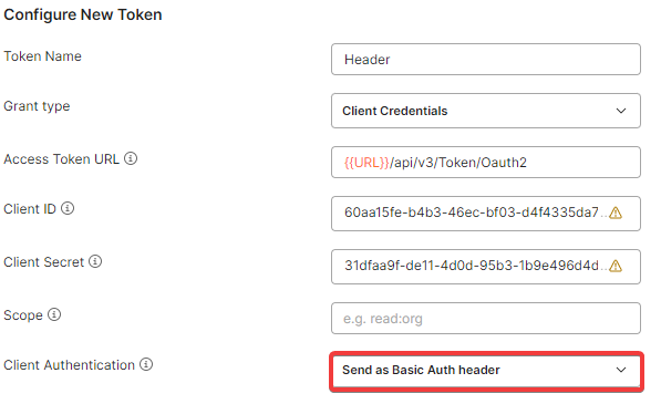Send As Basic Auth
Header