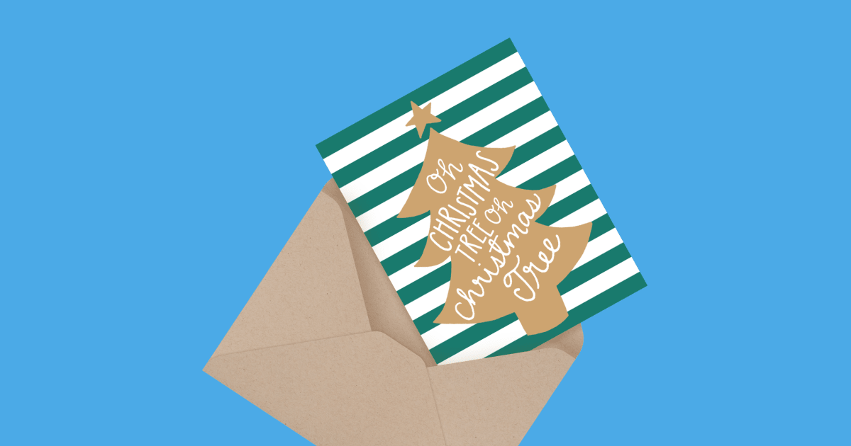Oh Christmas Tree Folded Christmas Card | Postable | Postable