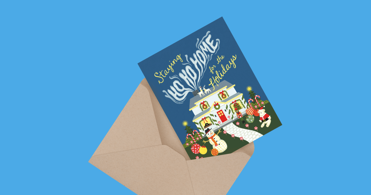 Staying Ho Ho Home For The Holidays Holiday Card | Postable | Postable