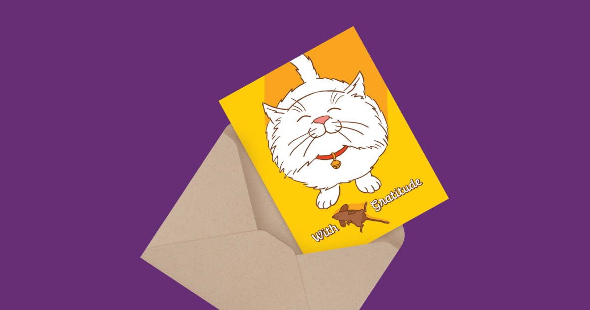 Cat And Mouse Thank You by Semi Sweet Press Postable