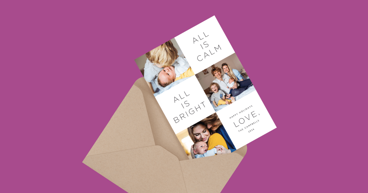 All Is Calm, All Is Bright Religious Christmas Photo Card | Postable ...
