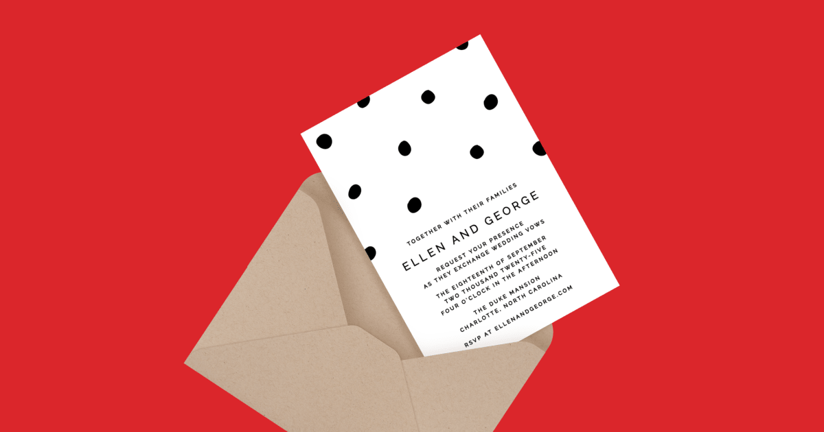 Black Dots Invitation by Green Tie Studio | Postable