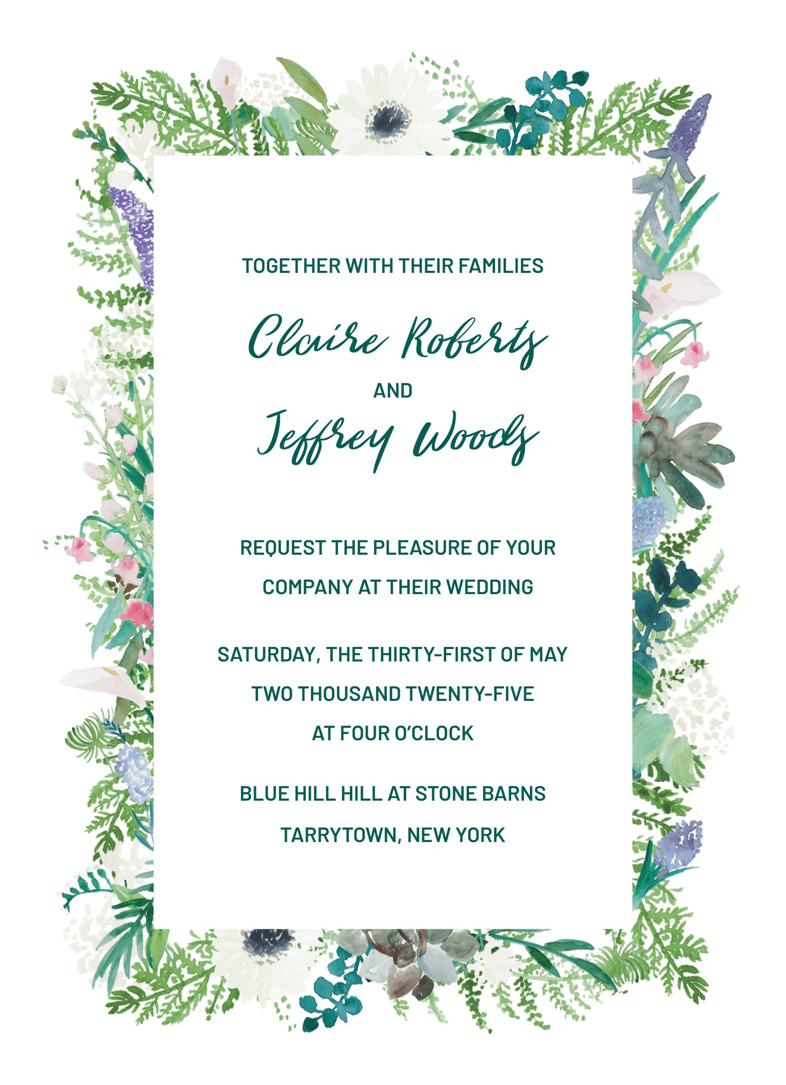 Botanical Bliss Wedding Invite