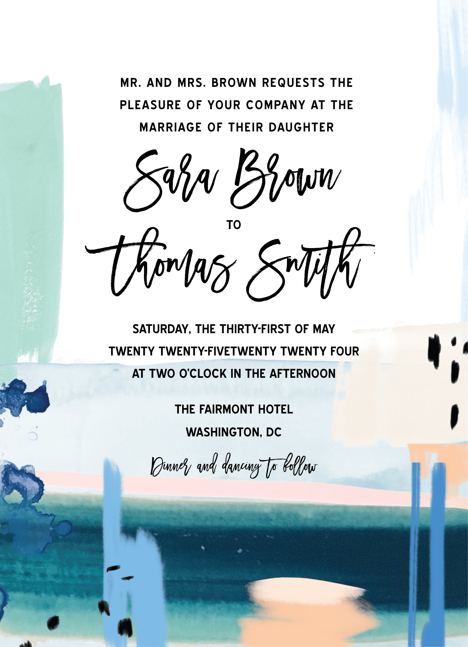 Modern Musings Wedding Invite