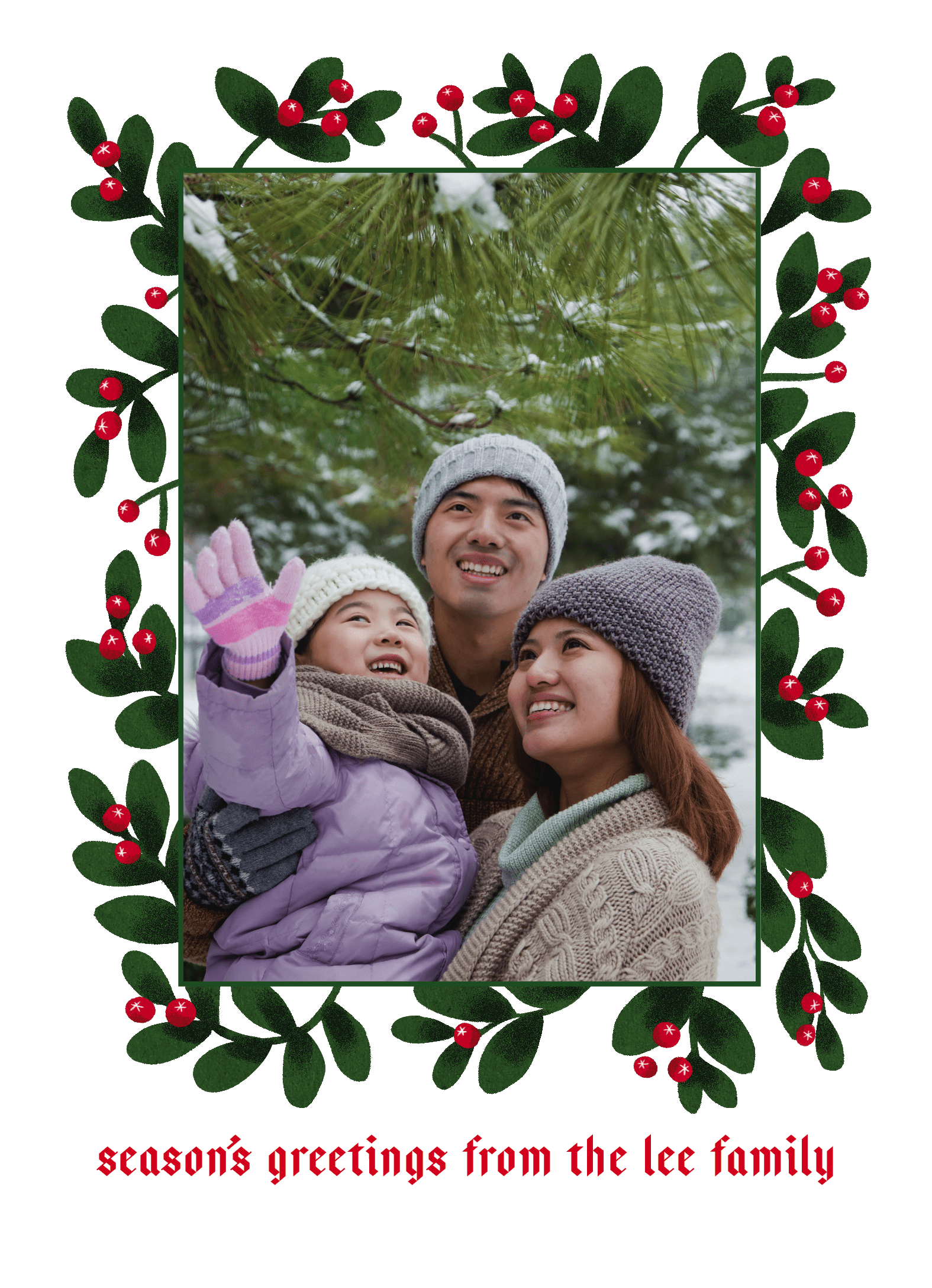 Season's Greetings Holly Frame 