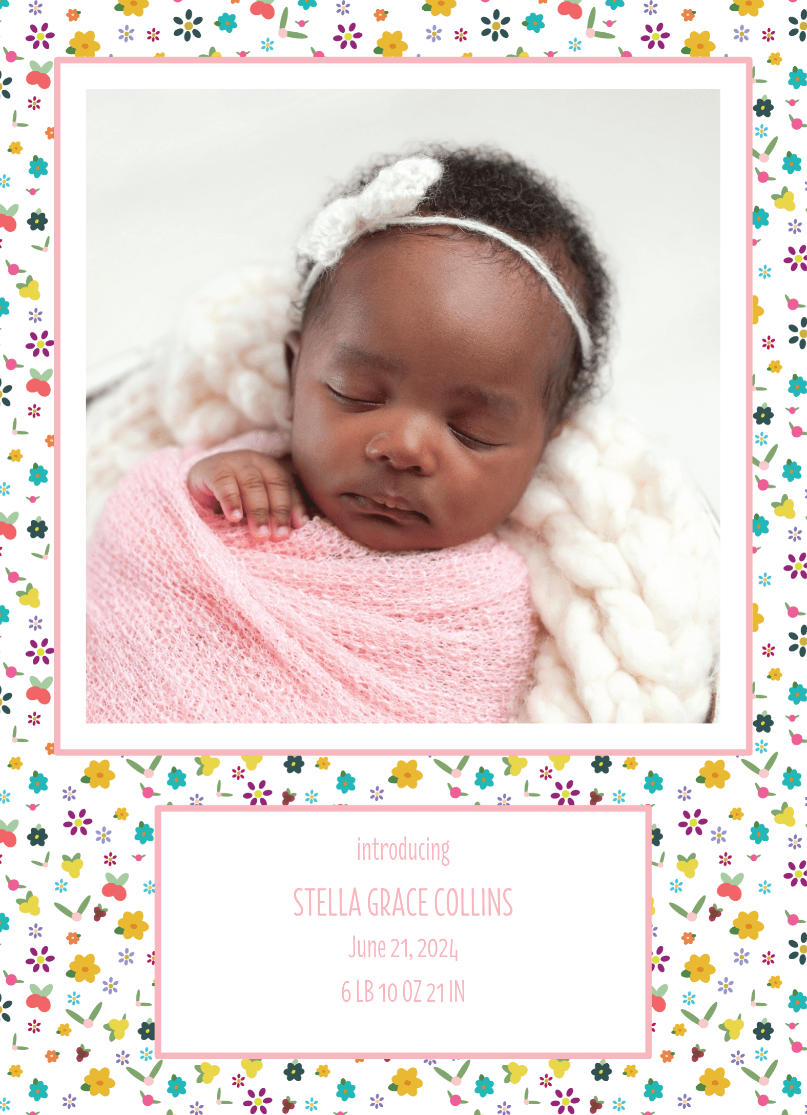 Little Flowers Birth Announcement