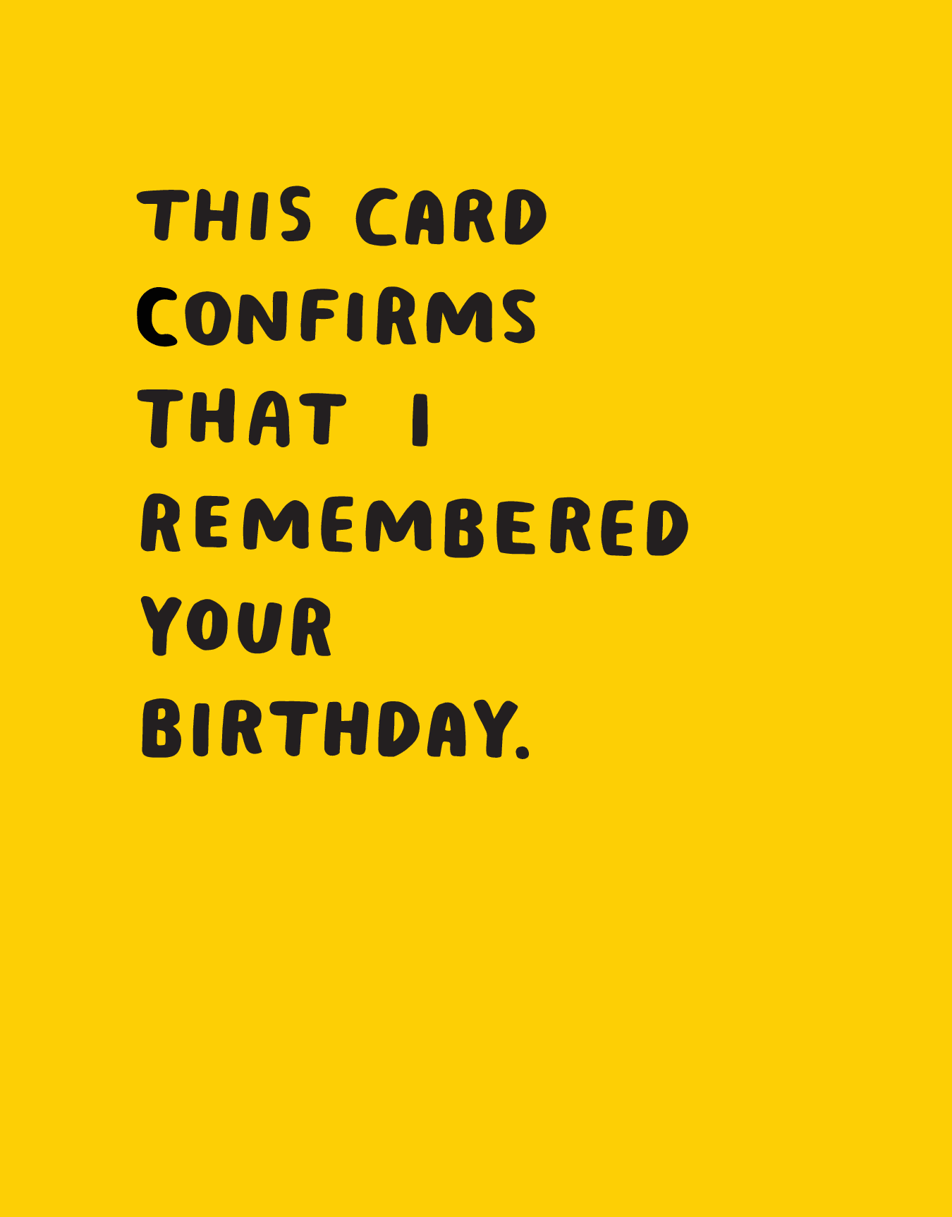 Birthday Confirmation