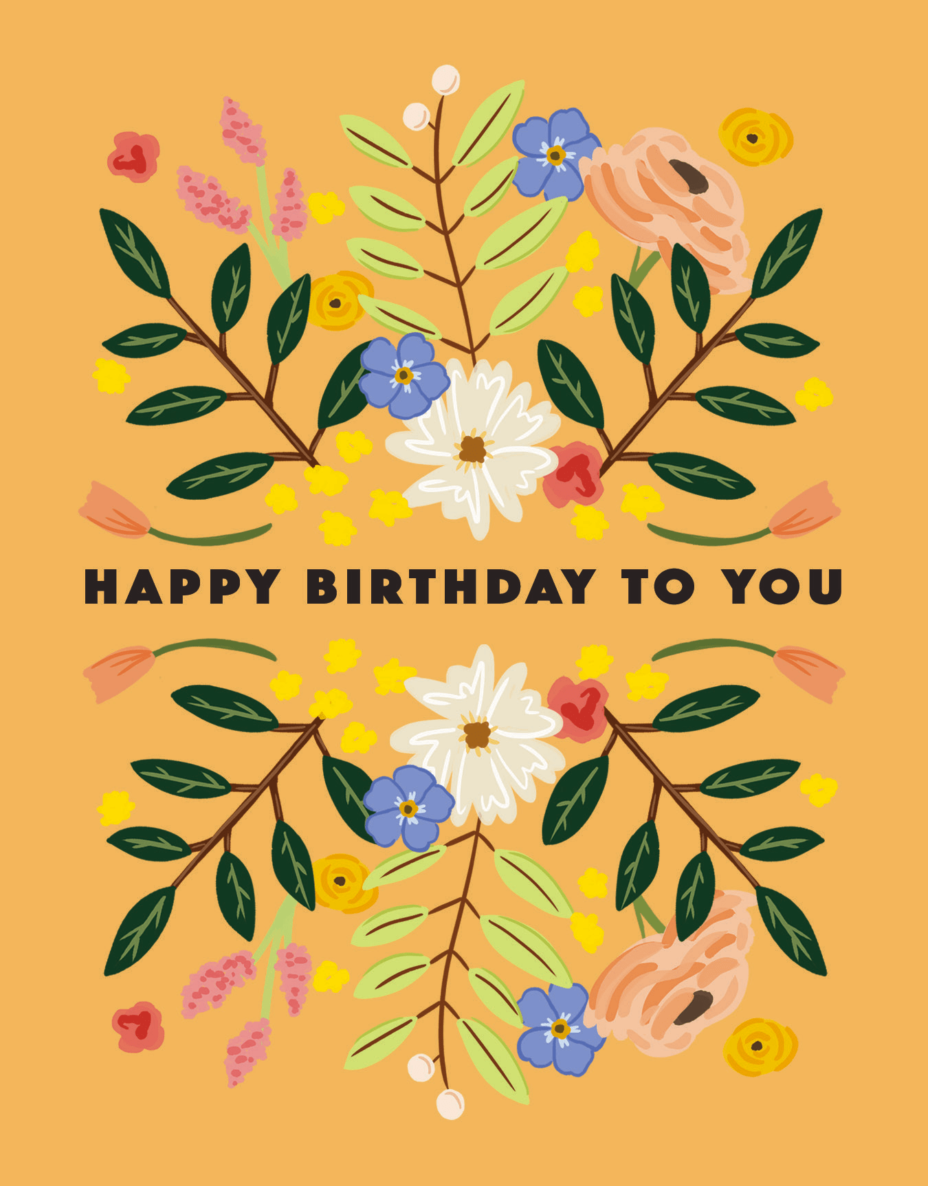 Floral Happy Birthday