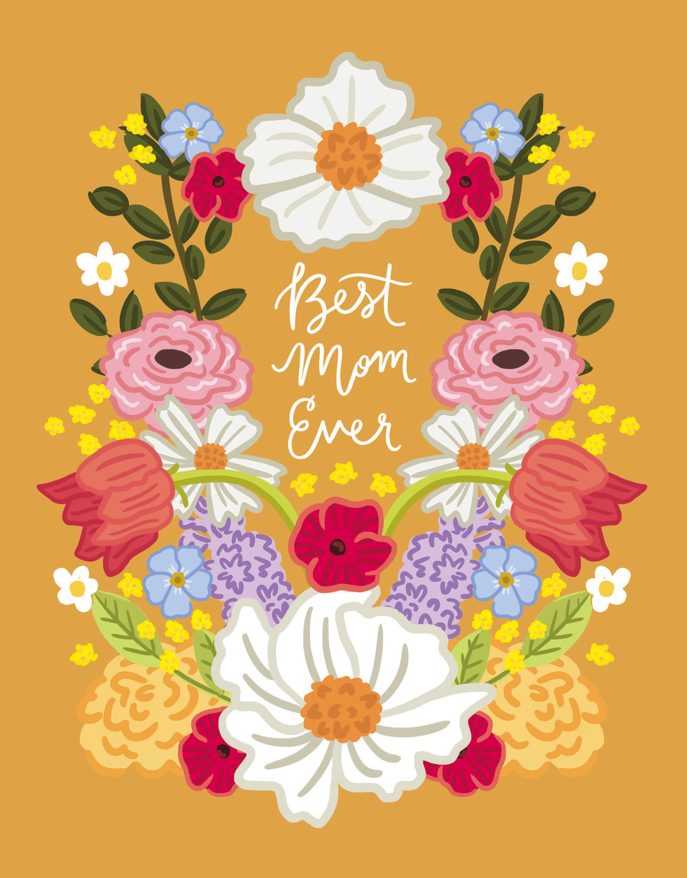 Gold Floral Mom