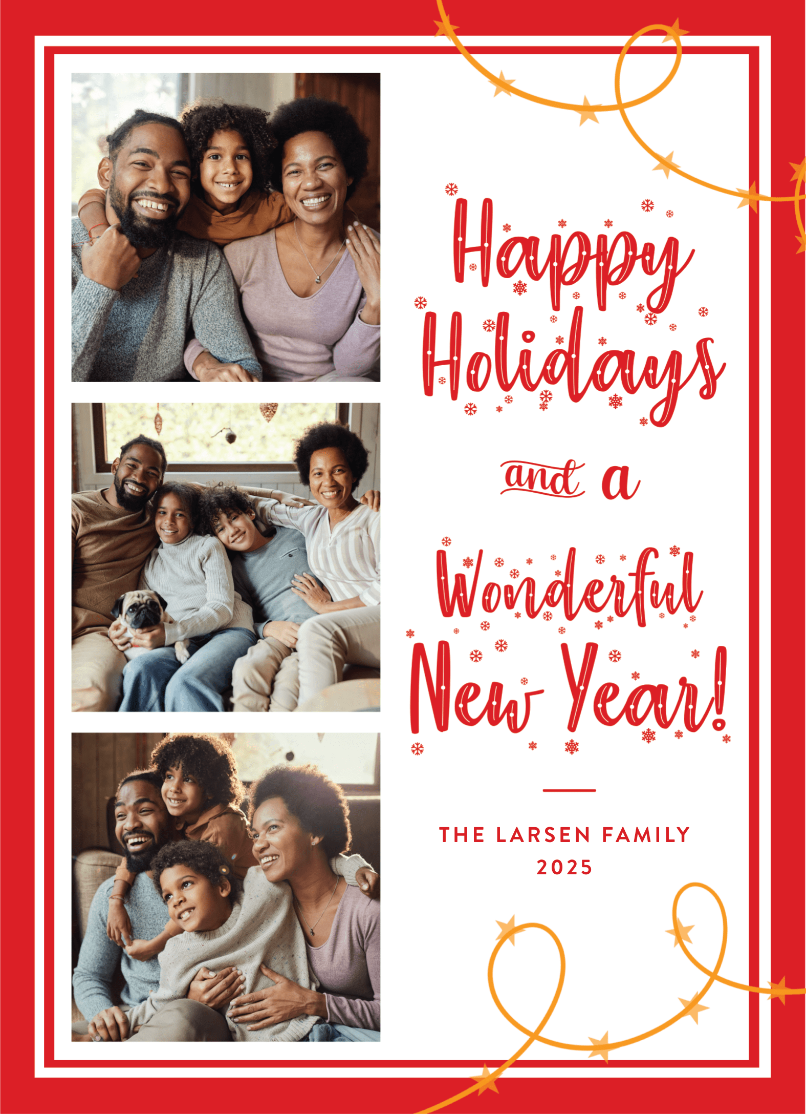 Red Stars Happy Holidays