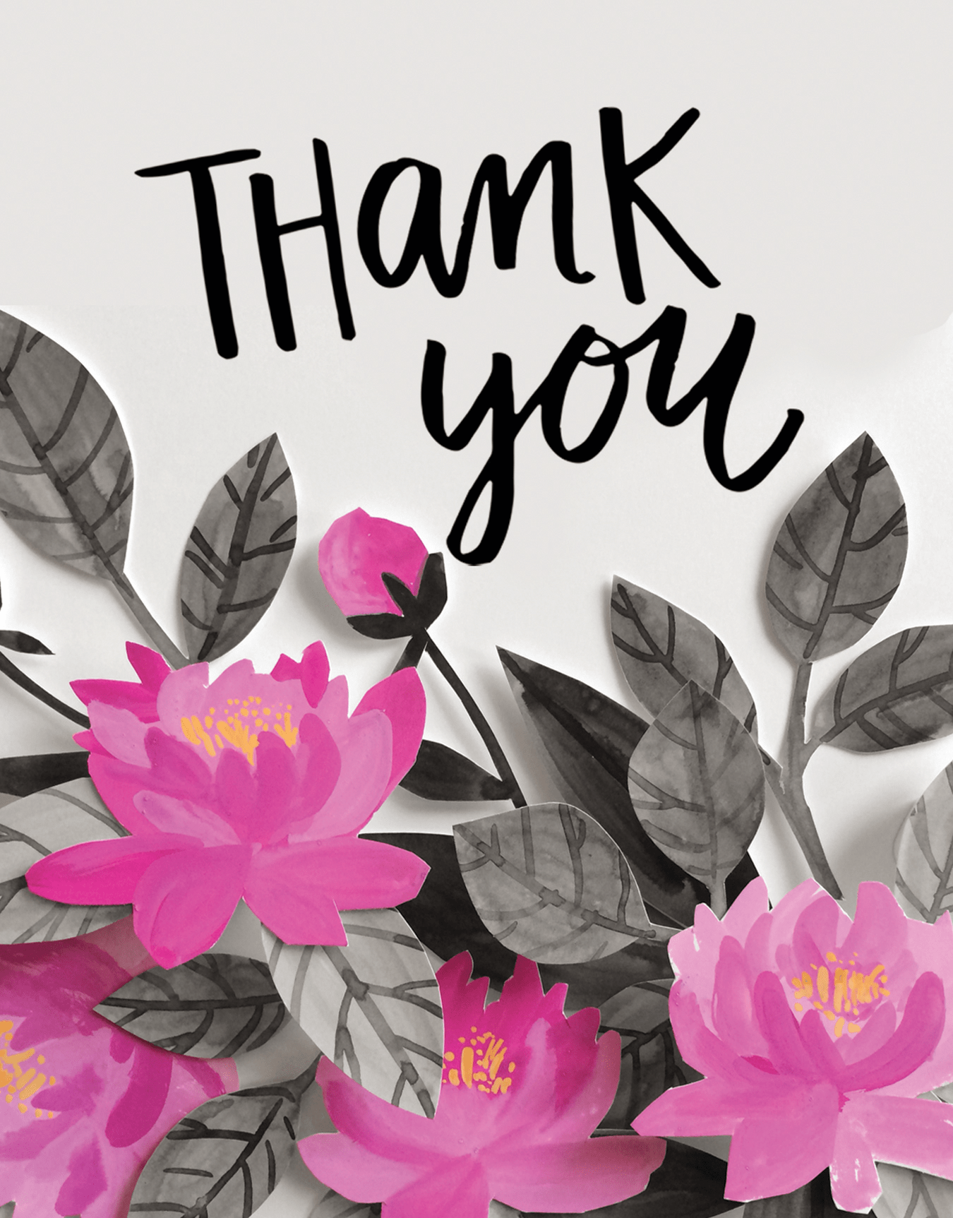 Pink Floral Thank You