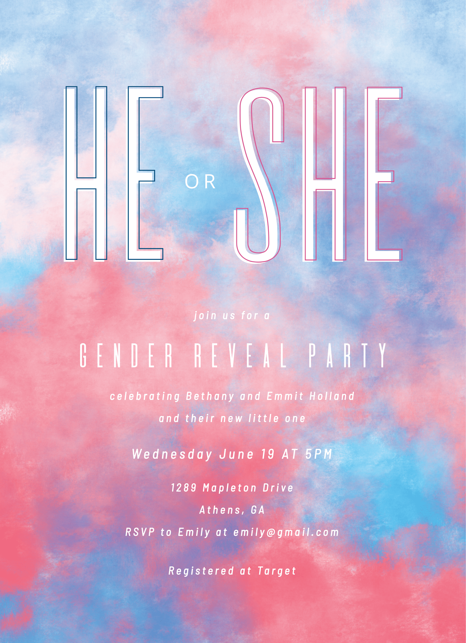 He Or She Gender Reveal