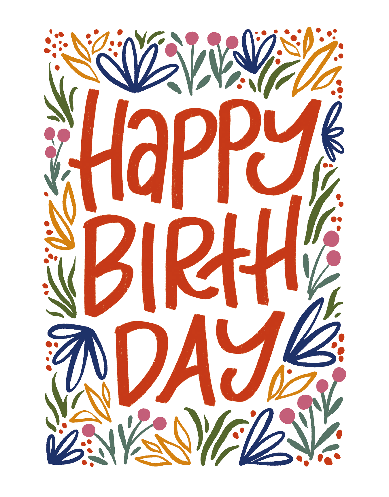 Botanical Birthday Border 