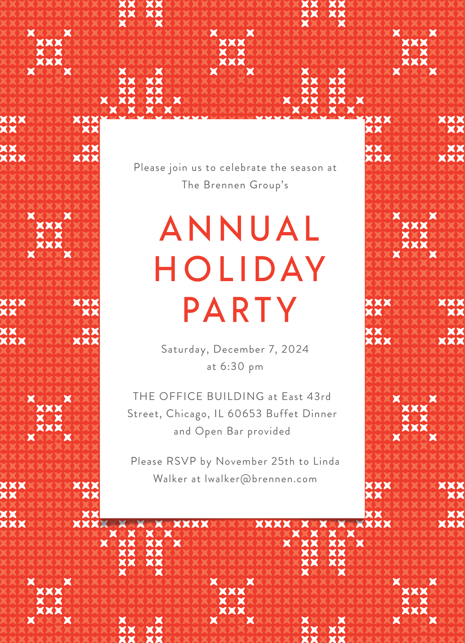 Snowflake Pattern Invitation