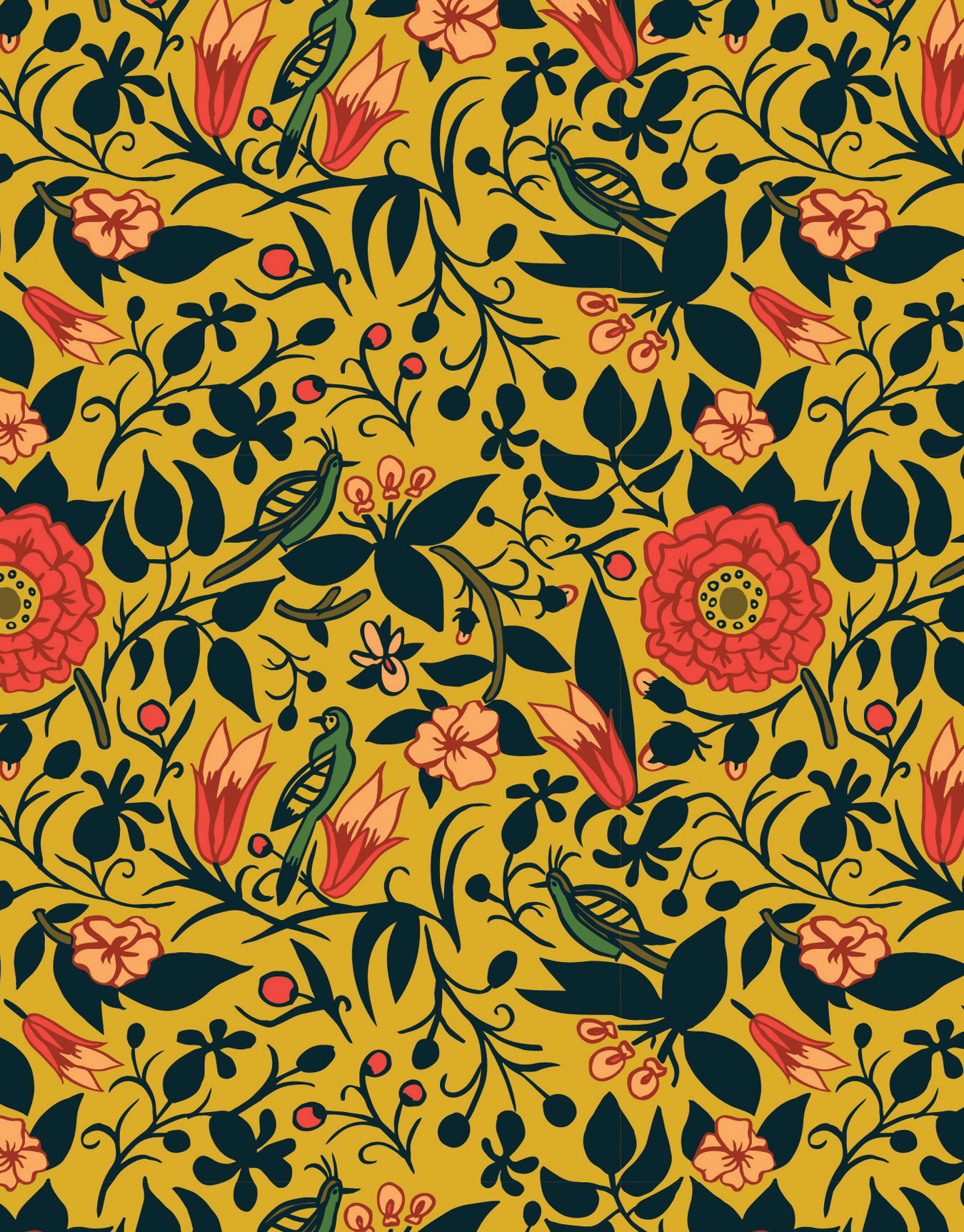 Gold Floral