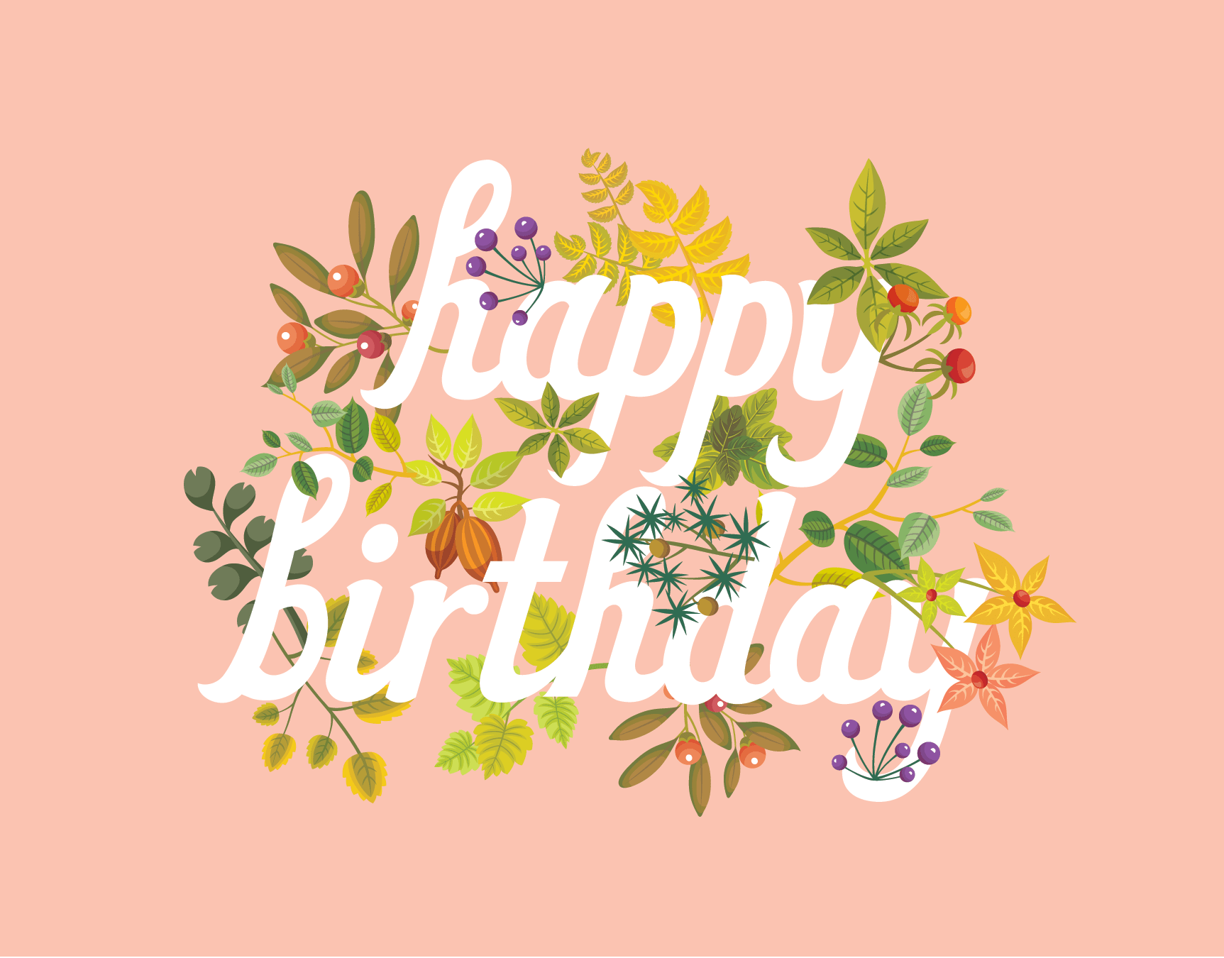 Peach Happy Birthday