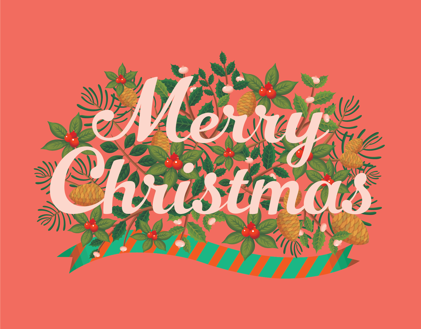 Salmon Pink Merry Christmas