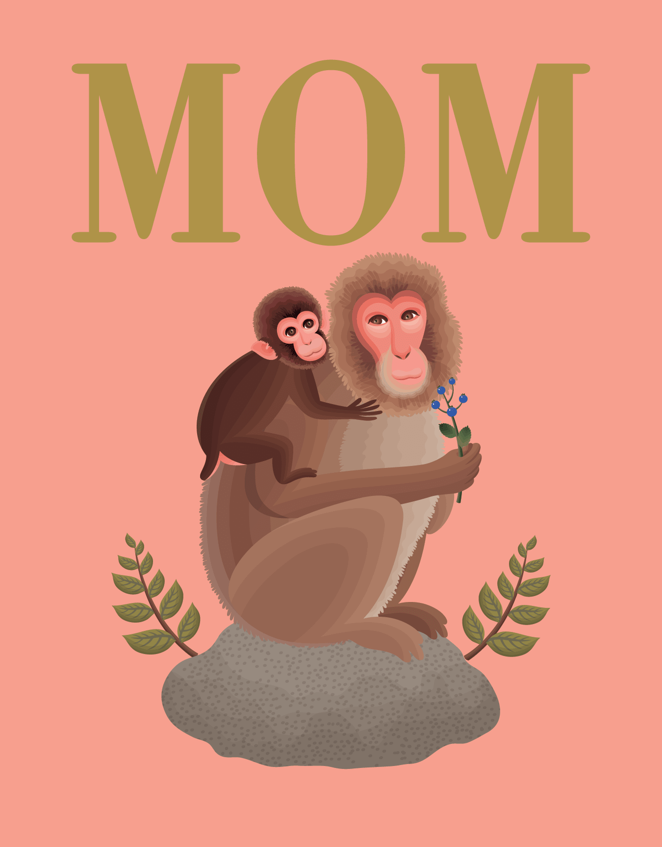 Mom and Baby Monkey