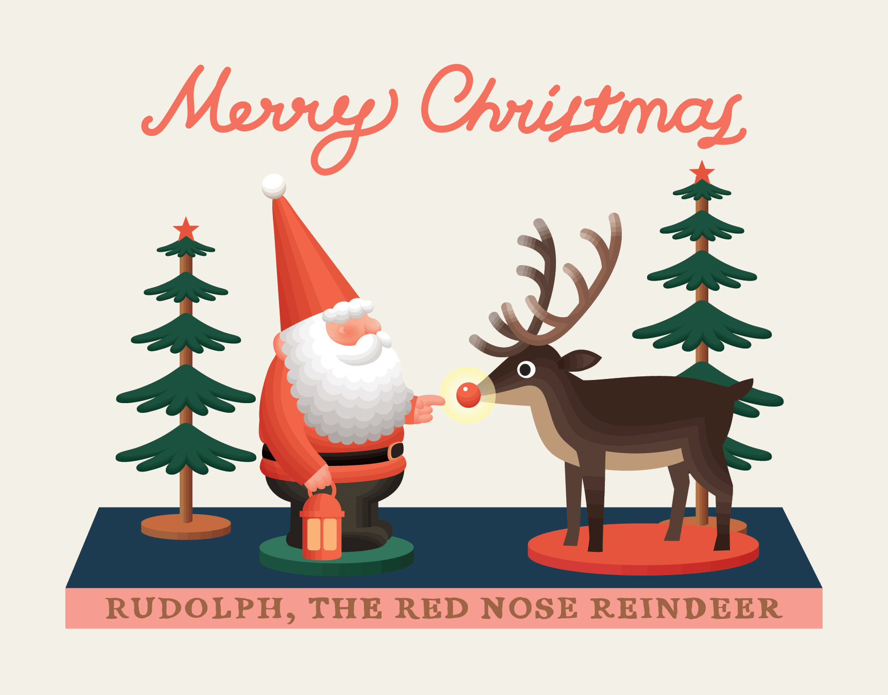 Santa and Rudolph Toy Christmas Card