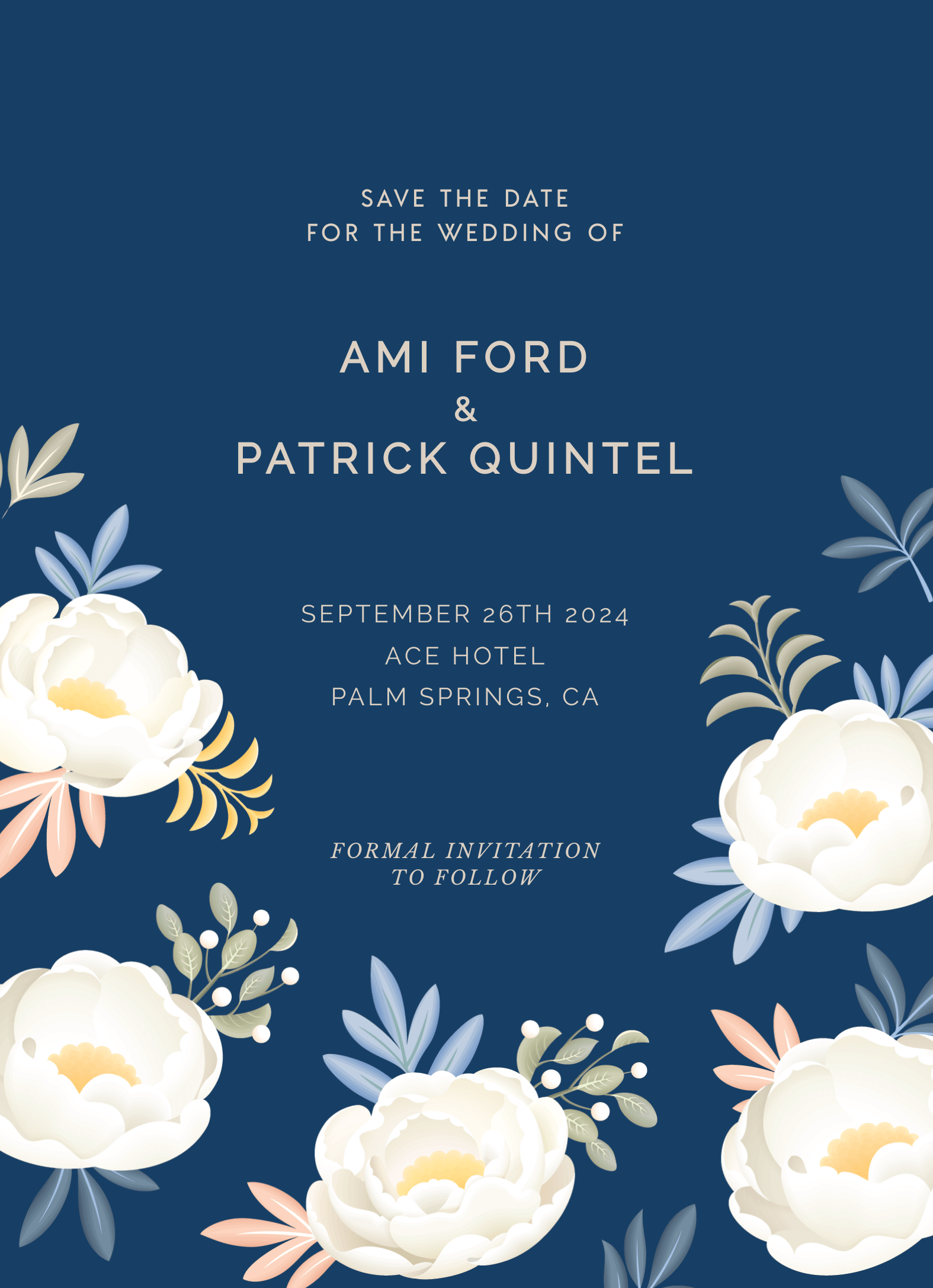 Lovely Floral Save The Date