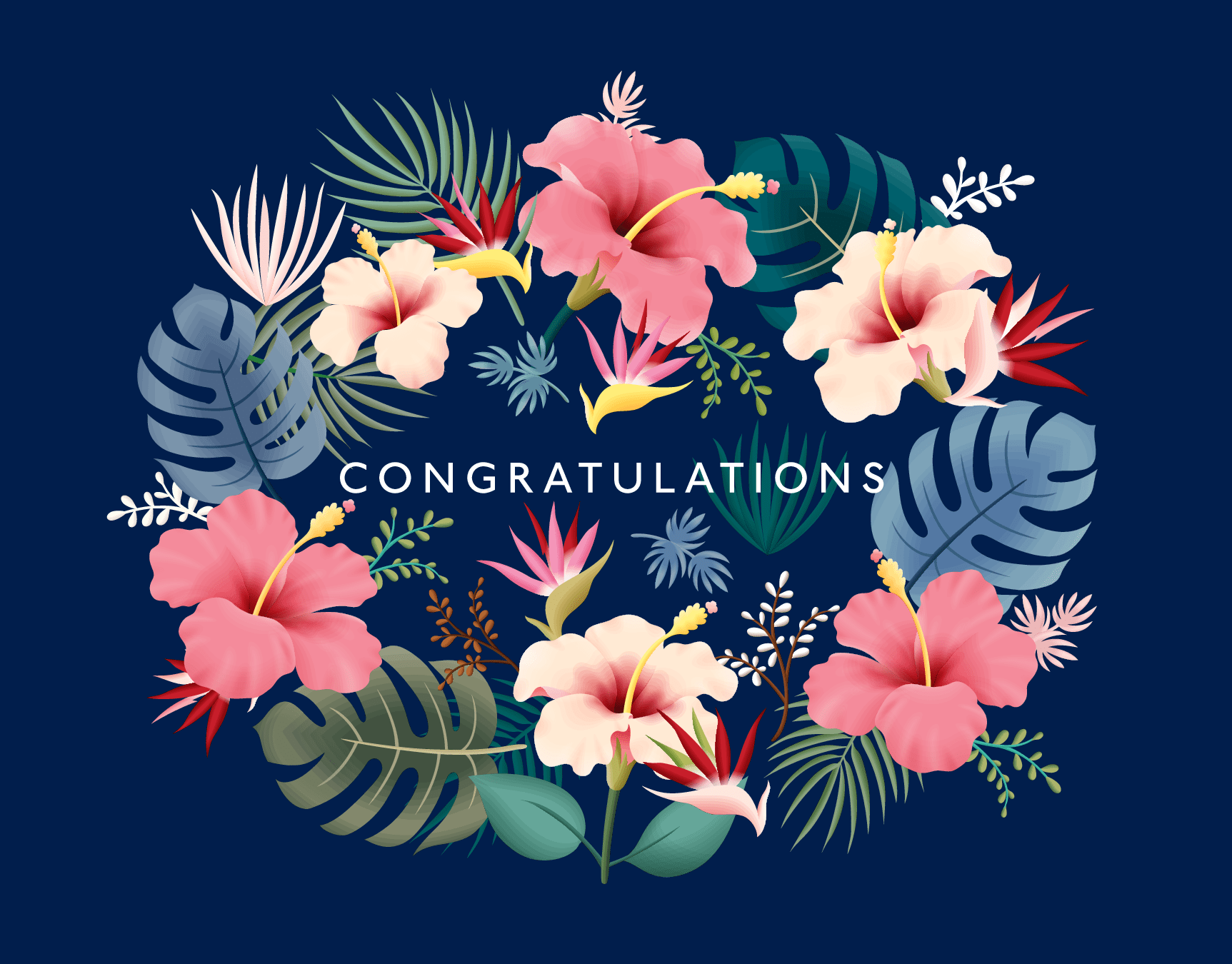 Tropical Wreath Congrats