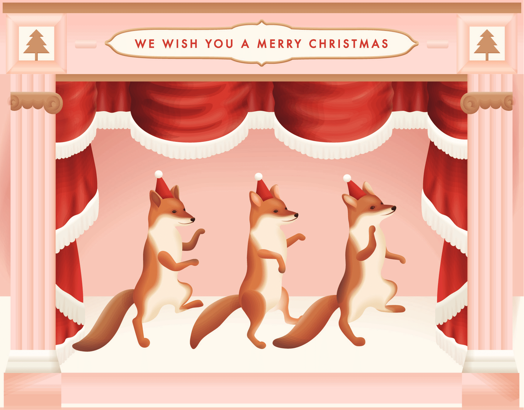Dancing Santa Foxes